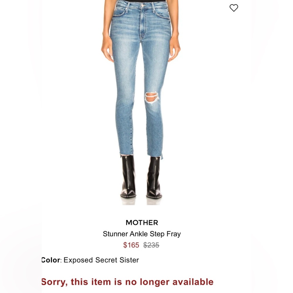 MOTHER THE STUNNER ANKLE STEP FRAY in EXPOSED SECRET SISTER size 30